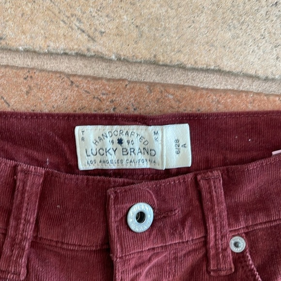 Lucky Brand Women's Skinny Corduroy Pants in Deep Red - Picture 2 of 5